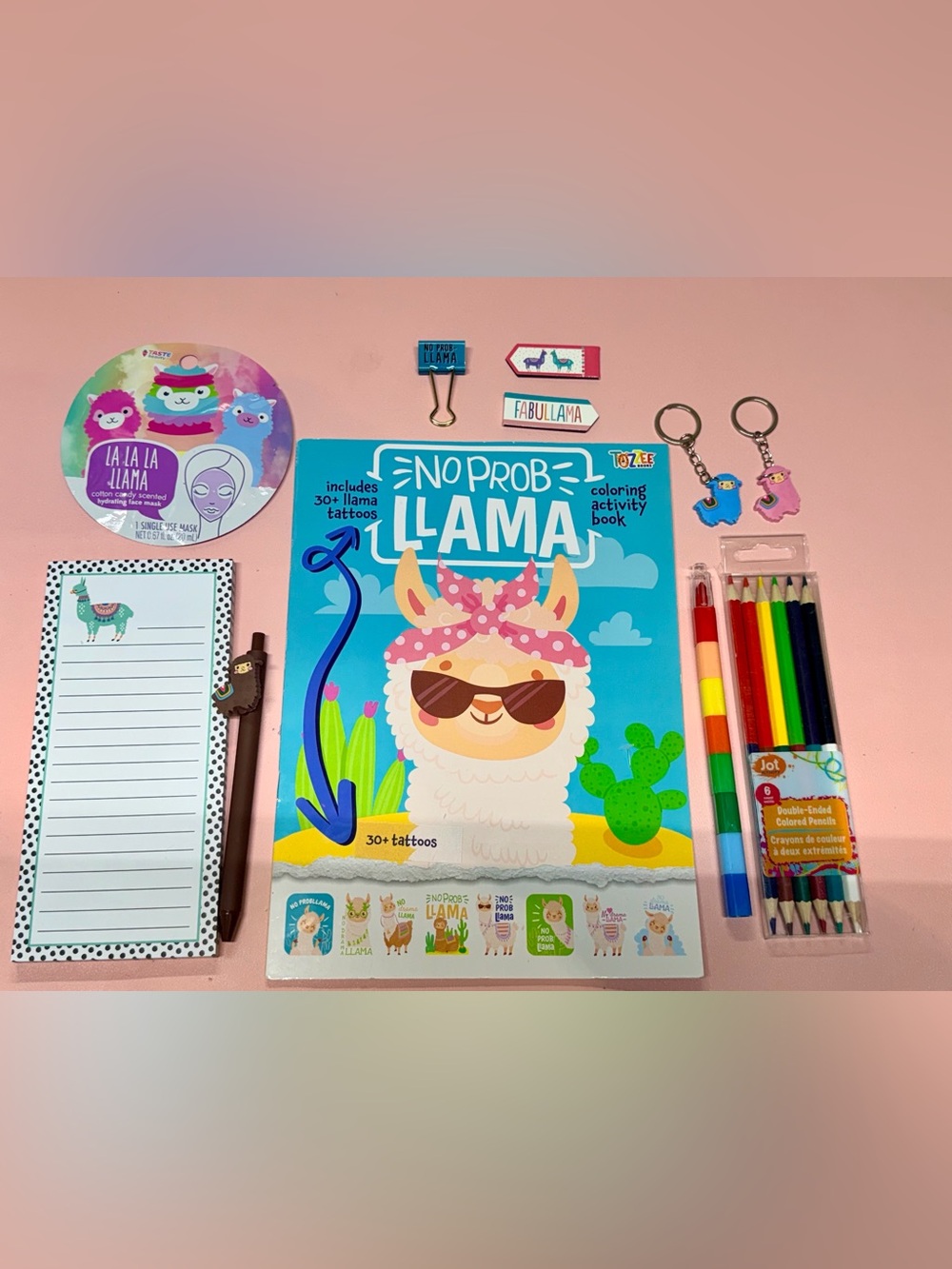 No Prob Llama Kids Coloring & Activity Book with Tattoos Bundle